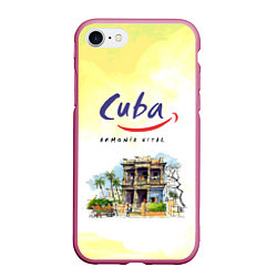 Чехол iPhone 7/8 матовый Куба, цвет: 3D-малиновый