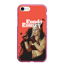 Чехол iPhone 7/8 матовый Ronda Rousey, цвет: 3D-малиновый