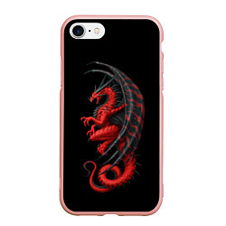 Чехол iPhone 7/8 матовый Red Dragon, цвет: 3D-светло-розовый