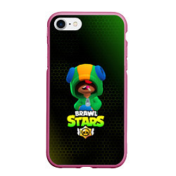 Чехол iPhone 7/8 матовый BRAWL STARS Leon, цвет: 3D-малиновый