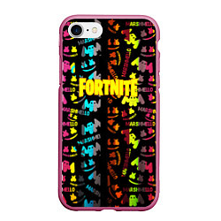 Чехол iPhone 7/8 матовый FORTNITE&MARSMELLO, цвет: 3D-малиновый