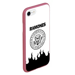 Чехол iPhone 7/8 матовый RAMONES, цвет: 3D-малиновый — фото 2