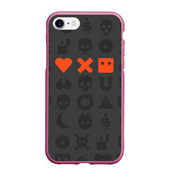 Чехол iPhone 7/8 матовый LOVE DEATH ROBOTS LDR, цвет: 3D-малиновый
