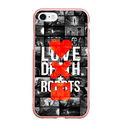 Чехол iPhone 7/8 матовый LOVE DEATH ROBOTS LDR, цвет: 3D-светло-розовый