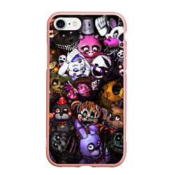 Чехол iPhone 7/8 матовый Five Nights At Freddy's, цвет: 3D-светло-розовый