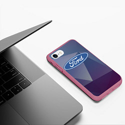 Чехол iPhone 7/8 матовый Ford, цвет: 3D-малиновый — фото 2