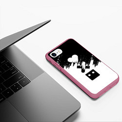 Чехол iPhone 7/8 матовый LOVE DEATH ROBOTS LDR, цвет: 3D-малиновый — фото 2