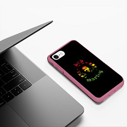 Чехол iPhone 7/8 матовый Боб Марли, цвет: 3D-малиновый — фото 2