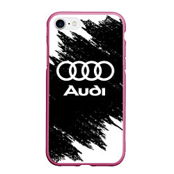 Чехол iPhone 7/8 матовый AUDI, цвет: 3D-малиновый