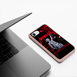 Чехол iPhone 7/8 матовый Metallica, цвет: 3D-светло-розовый — фото 2