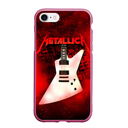 Чехол iPhone 7/8 матовый Metallica, цвет: 3D-малиновый