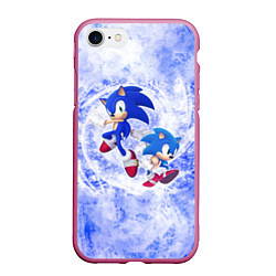 Чехол iPhone 7/8 матовый Sonic, цвет: 3D-малиновый