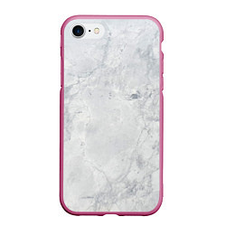 Чехол iPhone 7/8 матовый Мрамор, цвет: 3D-малиновый