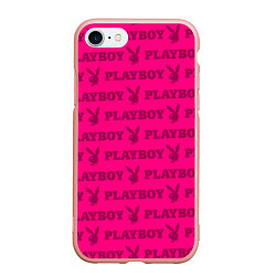 Чехол iPhone 7/8 матовый PLAYBOY, цвет: 3D-светло-розовый