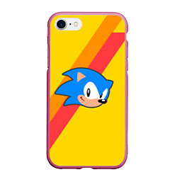 Чехол iPhone 7/8 матовый SONIC, цвет: 3D-малиновый