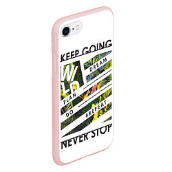Чехол iPhone 7/8 матовый Off-White: Keep Going, цвет: 3D-светло-розовый — фото 2