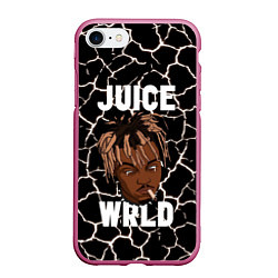 Чехол iPhone 7/8 матовый Juice WRLD, цвет: 3D-малиновый