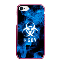 Чехол iPhone 7/8 матовый NCoV, цвет: 3D-малиновый