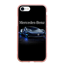 Чехол iPhone 7/8 матовый MERCEDES, цвет: 3D-светло-розовый