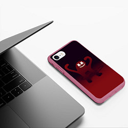 Чехол iPhone 7/8 матовый Marshmello ЪУЪ Oko, цвет: 3D-малиновый — фото 2