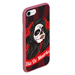 Чехол iPhone 7/8 матовый Dia de Muertos, цвет: 3D-малиновый — фото 2