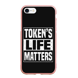 Чехол iPhone 7/8 матовый TOKENS LIFE MATTERS, цвет: 3D-светло-розовый