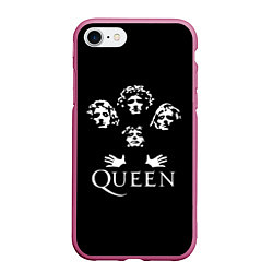 Чехол iPhone 7/8 матовый QUEEN, цвет: 3D-малиновый