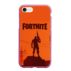 Чехол iPhone 7/8 матовый FORTNITE, цвет: 3D-малиновый