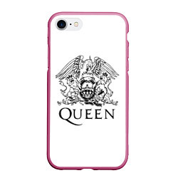 Чехол iPhone 7/8 матовый QUEEN, цвет: 3D-малиновый