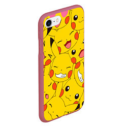 Чехол iPhone 7/8 матовый Pikachu, цвет: 3D-малиновый — фото 2