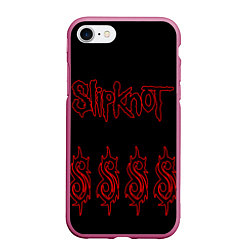 Чехол iPhone 7/8 матовый Slipknot 5, цвет: 3D-малиновый
