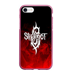 Чехол iPhone 7/8 матовый SLIPKNOT, цвет: 3D-малиновый