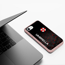 Чехол iPhone 7/8 матовый UMBRELLA CORP, цвет: 3D-светло-розовый — фото 2