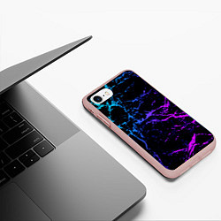 Чехол iPhone 7/8 матовый МРАМОР NEON, цвет: 3D-светло-розовый — фото 2