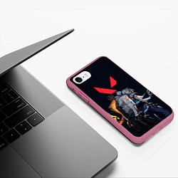 Чехол iPhone 7/8 матовый Valorant, цвет: 3D-малиновый — фото 2