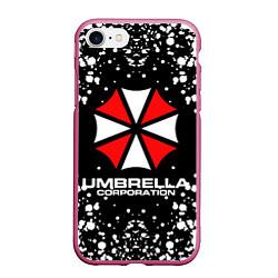 Чехол iPhone 7/8 матовый Umbrella Corporation, цвет: 3D-малиновый