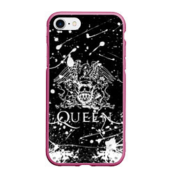 Чехол iPhone 7/8 матовый QUEEN, цвет: 3D-малиновый