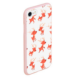 Чехол iPhone 7/8 матовый Милый олень, цвет: 3D-светло-розовый — фото 2