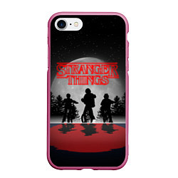 Чехол iPhone 7/8 матовый STRANGER THINGS, цвет: 3D-малиновый