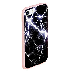 Чехол iPhone 7/8 матовый Молния, цвет: 3D-светло-розовый — фото 2