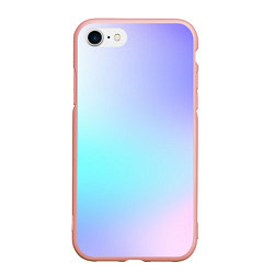 Чехол iPhone 7/8 матовый Небесно голубой градиентный, цвет: 3D-светло-розовый