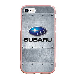 Чехол iPhone 7/8 матовый SUBARU, цвет: 3D-светло-розовый