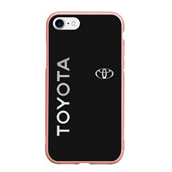 Чехол iPhone 7/8 матовый Toyota CARBON, цвет: 3D-светло-розовый