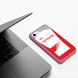 Чехол iPhone 7/8 матовый Toyota Driver, цвет: 3D-малиновый — фото 2