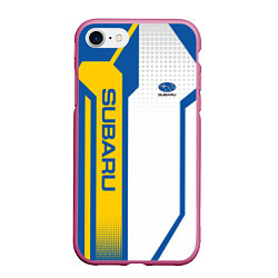 Чехол iPhone 7/8 матовый Subaru Driver team, цвет: 3D-малиновый