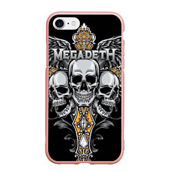 Чехол iPhone 7/8 матовый Megadeth, цвет: 3D-светло-розовый