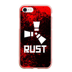 Чехол iPhone 7/8 матовый RUST, цвет: 3D-светло-розовый