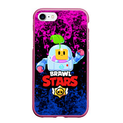 Чехол iPhone 7/8 матовый BRAWL STARS SPROUT, цвет: 3D-малиновый