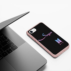 Чехол iPhone 7/8 матовый BTS Suga, цвет: 3D-светло-розовый — фото 2