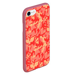 Чехол iPhone 7/8 матовый Оранжевый камуфляж, цвет: 3D-малиновый — фото 2